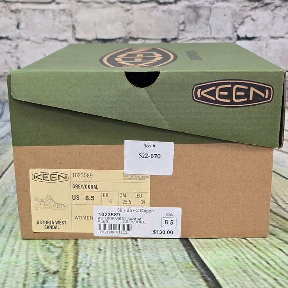 KEEN Astoria West Sandals Women’s 8.5 Gray Coral Waterproof 1023589 w/Box - Picture 10 of 10